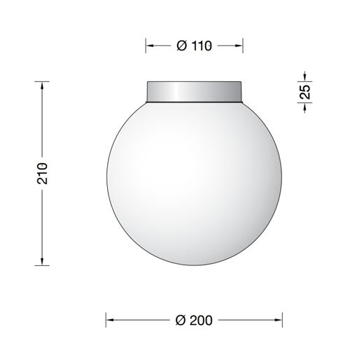 BEGA. Wand/Deckenleuchte D200mm E27 IP20