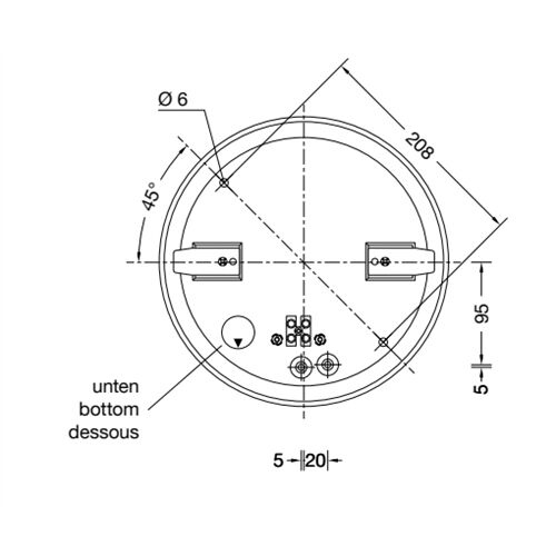 BEGA. Decken-Wandleuchte Rund/flach D300 H100 2xE27 IP44