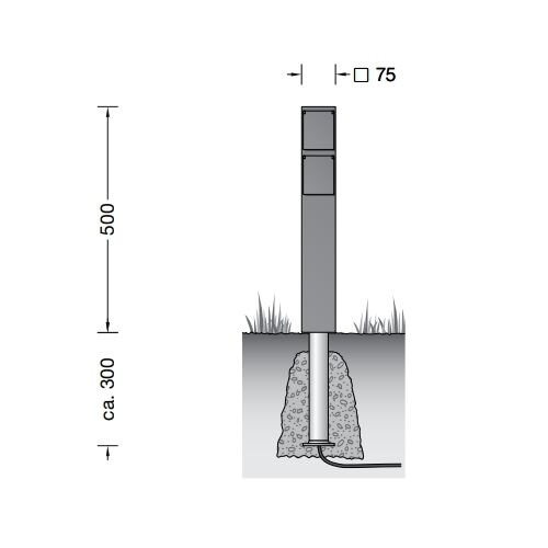 BEGA.. Anschlusssäule 2 Steckdosen m. Erdstück IP44