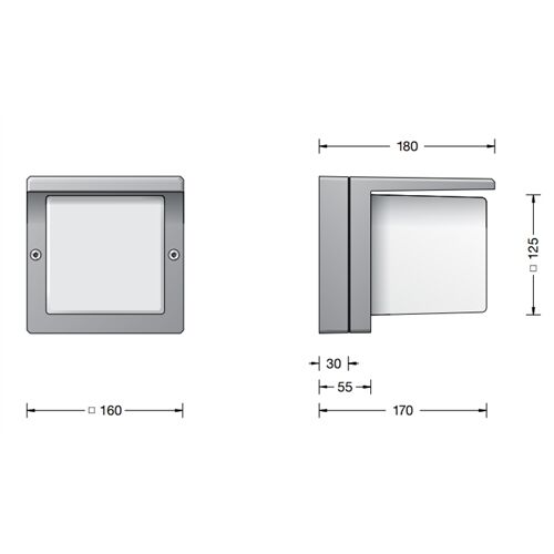 BEGA Leuchte E27 B160xH160xT180 IP65