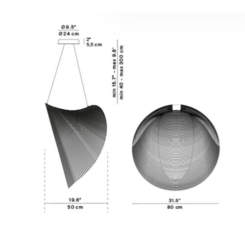 Luceplan ILLAN -80- Pendelleuchte LED 32W 2700K CRI90 Dimb.