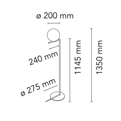 FLOS IC Lights F1 Opalglaskugel D200 Fassung E14