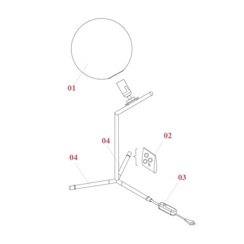FLOS Ersatzteile Ersatzglas IC 1 D=200mm Opalglas gläzend / Metall