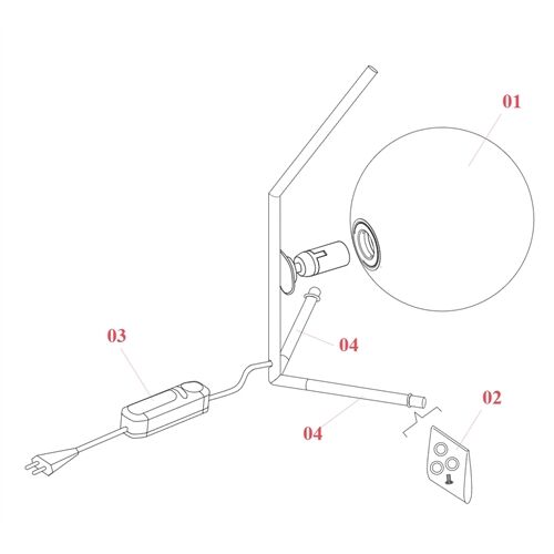 FLOS Ersatzteile Ersatzglas IC 1 D=200mm Opalglas gläzend / Metall