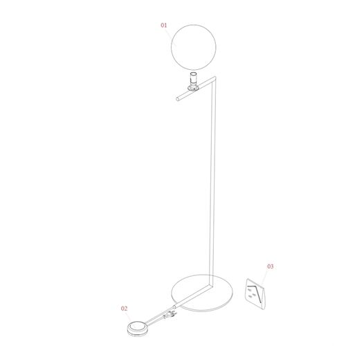 FLOS Ersatzteile Ersatzglas IC 1 D=200mm Opalglas gläzend / Metall