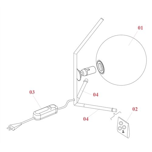 FLOS Ersatzteile Ersatzglas IC 1 D=200mm Opalglas gläzend / Metall