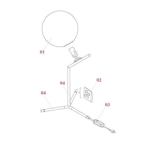 FLOS Ersatzteile Ersatzglas IC 1 D=200mm Opalglas gläzend / Metall