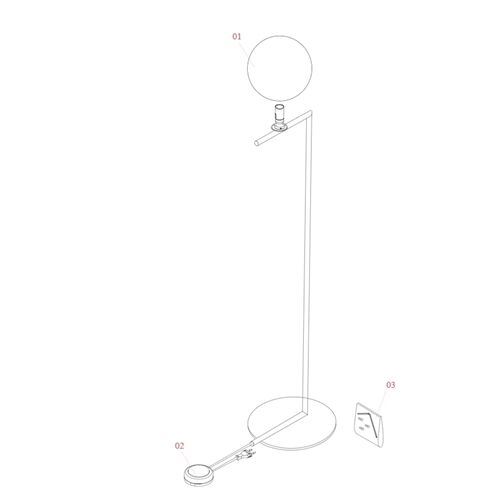 FLOS Ersatzteile Ersatzglas IC 1 D=200mm Opalglas gläzend / Metall