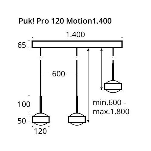 Top Light PUK! PRO 120 Motion III-6x8=48W 5400Lm 2700K CRI95
