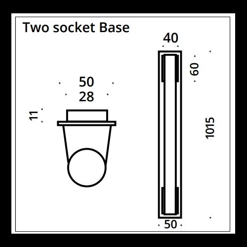 Top Light TWO-Socket Base S14d ohne LED Stablampe, L=100cm