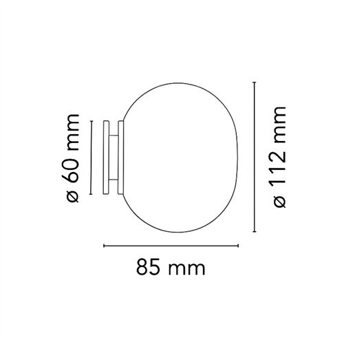FLOS MINI GLO-BALL Wand/Decke D=112 A=85mm G9 IP44