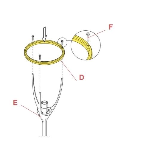 FLOS Ersatzteile HalteRing Diffusorbefestigung Romeo Moon F/S1/T1