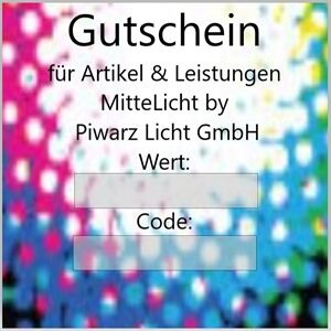 MitteLicht Gutschein für unsere Artikel & Leistungen