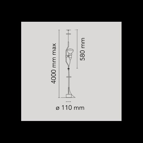 FLOS Deckendrahtseilleuchte PARENTESI Schalter, Stecker