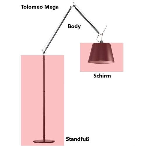 Artemide TOLOMEO MEGA Body E27 ON/OFF Ohne Fuß/Schirm