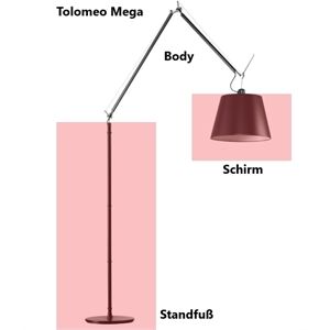 Artemide TOLOMEO MEGA Body ON/OFF E27 Ohne Schirm/Fuß