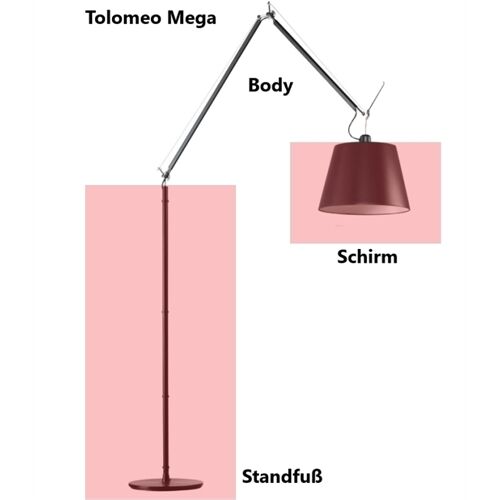 Artemide TOLOMEO MEGA Body ON/OFF E27 Ohne Schirm/Fuß