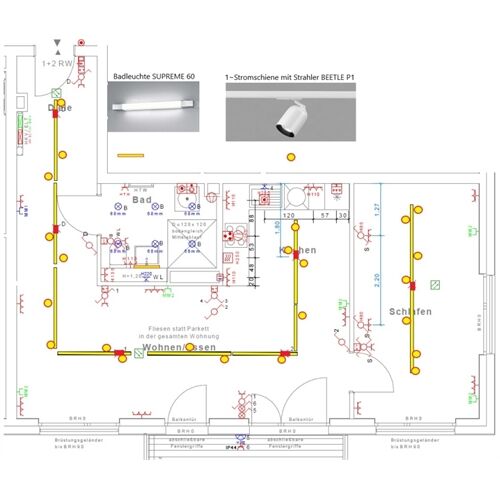 MitteLicht OnlinePlanung Lichsystem 230-1 inkl. Konfiguration
