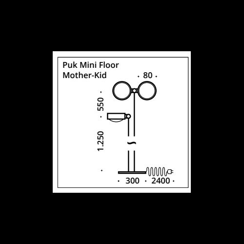 Top Light Puk Mini-80-Floor Mother-Kid 6x10W 2700K Tastdim