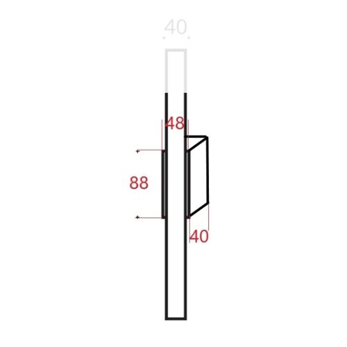 Top Light LICHTSTANGE Sockel für Linestra S14d 40x48x88mm