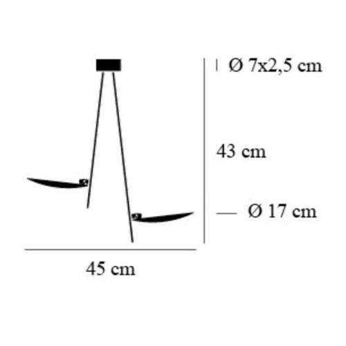 Catellani&Smith Lederam C2 2x15W 3100Lm 2700K D17 H/B 45cm