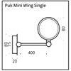 Top Light Puk Mini Wing Single 2x8W Arm 40cm Up/Down