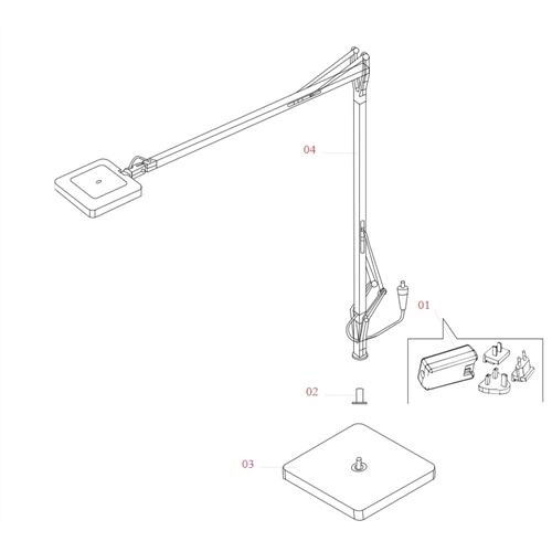 FLOS Ersatzteile Einsatz KELVIN LED für Body zum Fuß, Kunststoff