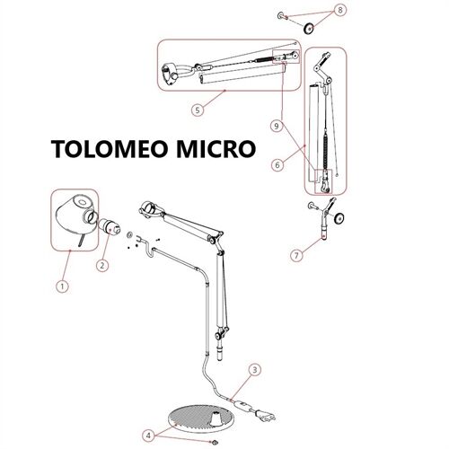 Artemide Ersatzteile TolomeoMICRO Reflektor-Kopf Schirm D=110 H=68mm