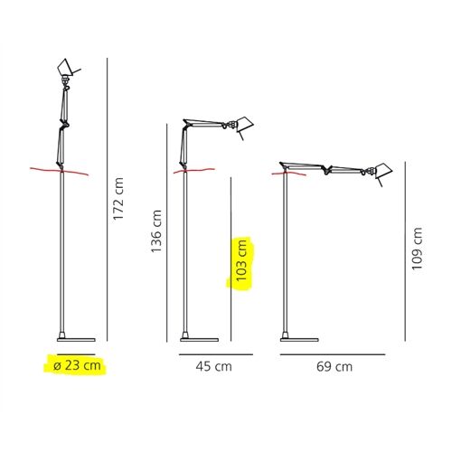 Artemide TOLOMEO MICRO FLOOR Standfuß mit Stab