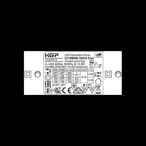 KGP LED TREIBER 10W 500-700mA TRIAC dimmbar