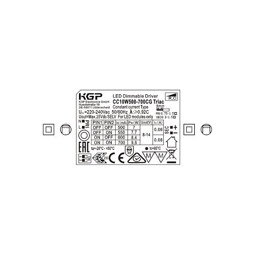 KGP LED TREIBER 10W 500-700mA TRIAC dimmbar