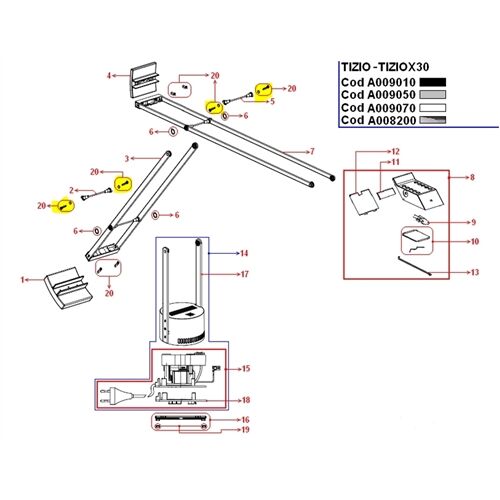 Artemide Ersatzteile TIZIO Befestigungsschraubn Set Verbindungssteg