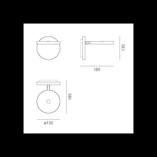 Artemide DEMETRA FARETTO mit Schalter 9W 3000K 385lm CRI90