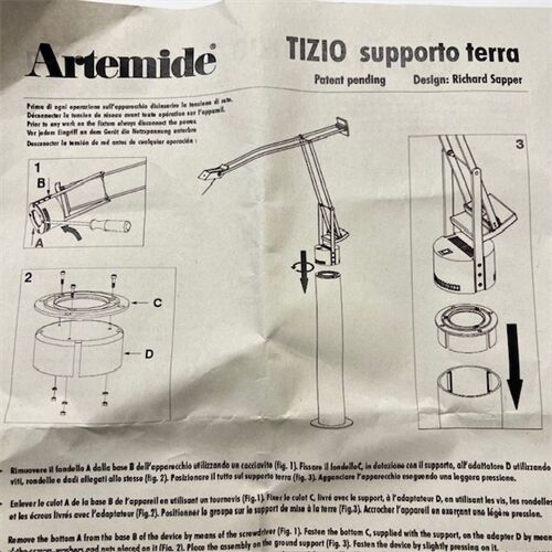 Artemide Ersatzteile TIZIO 50 Säulenadapter Endstück für Tischfuß