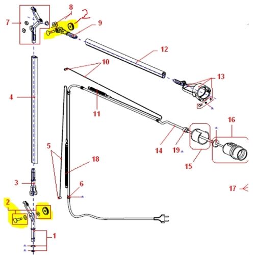 Artemide Ersatzteile Gelenk/ Rändelschraube Set für Tolomeo D=25mm M6