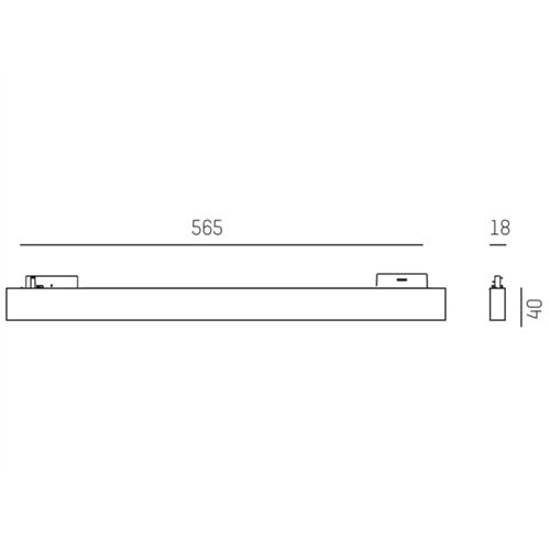 Molto Luce SCHIENENSTRAHLER V-LINE 2700K 11W L-565 H-40 B-18