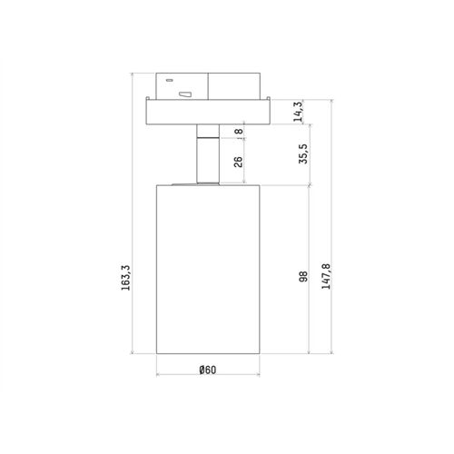 Molto Luce 2~SCHIENENSTRAHLE MISSOR GU10 D=60 H=163mm