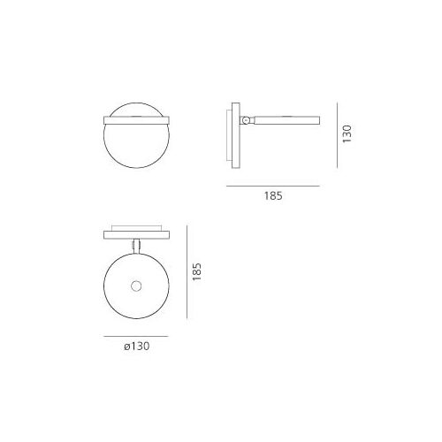 Artemide DEMETRA FARETTO mit Schalter 9W 3000K 385lm CRI90