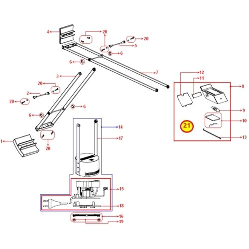 Artemide Ersatzteile TIZIO 50 KOPF GY6,35,Schutzglas, Abstandstab