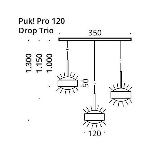 Top Light PUK! PRO 120 Drop Trio 6x10W Dir/Indir 2700K