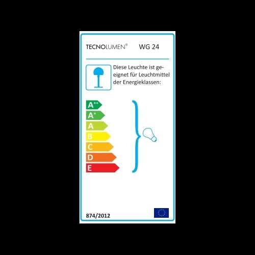 TECNOLUMEN Wagenfeld-Glaslampe WG24 Fassung E27 Zugschalter