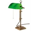 BerlinerMessinglampe Banker´s Lamp E27 Glas Grün Messingfuß Quadratisch
