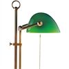 BerlinerMessinglampe Banker´s Lamp E27 Glas Grün Messingfuß Quadratisch