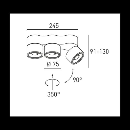 DLS CLIPPO S TRIO 3x9,5W 3x45-915 lm, 34° dim to warm