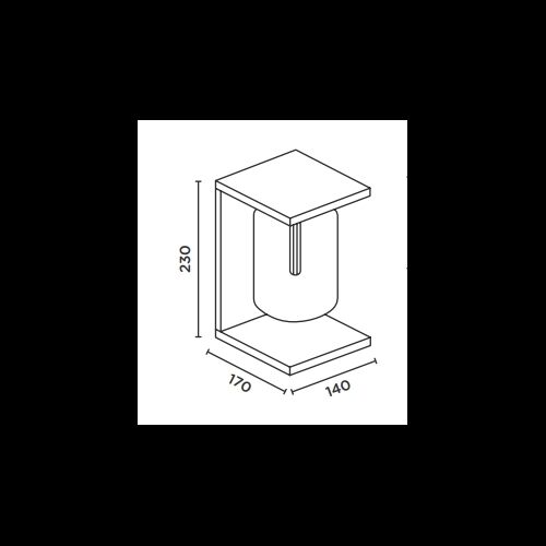 IP44.de Wandleuchte Dia 6W 88lm 2700K Glas grau/Body Alu