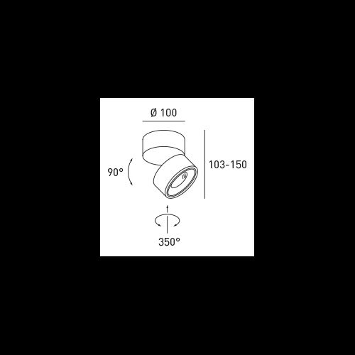 DLS Anbaustrahler CLIPPO 1x14W 2700K 32° 1310Lm Dimb.
