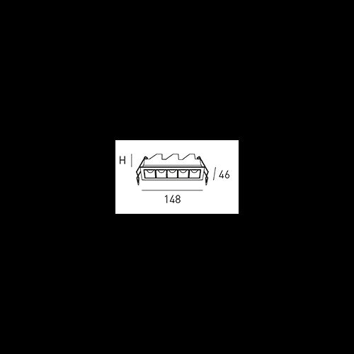 DLS Einbauleuchte -LINEA 5- 5x2W 148x46
