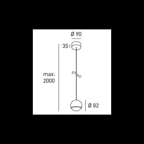 DLS CLEO Pendelleuchte 2m LED 7W 2700K 655Lm Linse