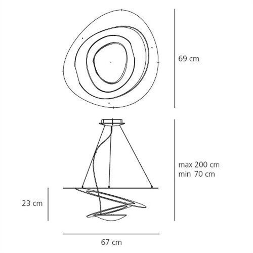 Artemide PIRCE SUSPENSIONE LED (warmweiß 2700K) 44W