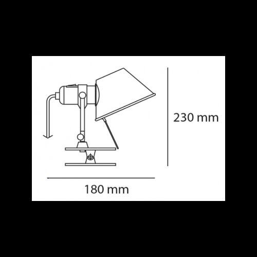 Artemide TOLOMEO PINZA LED 10W 593Lm 2700K mit Dimmer